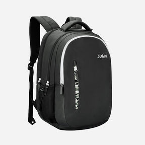 Safari Whiz 30L Black Laptop Backpack with USB Port, Dust Resistant Fabric and Organised Interior