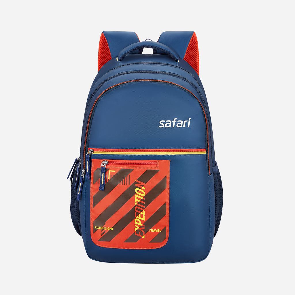 Safari Wing 15 37L Blue School Backpack with Pencil Pouch