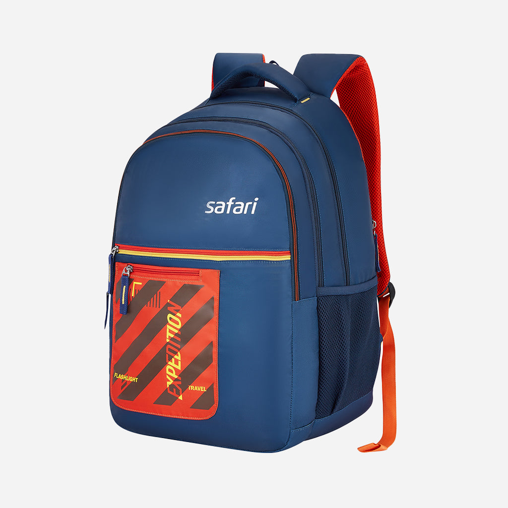 Safari Wing 15 37L Blue School Backpack with Pencil Pouch