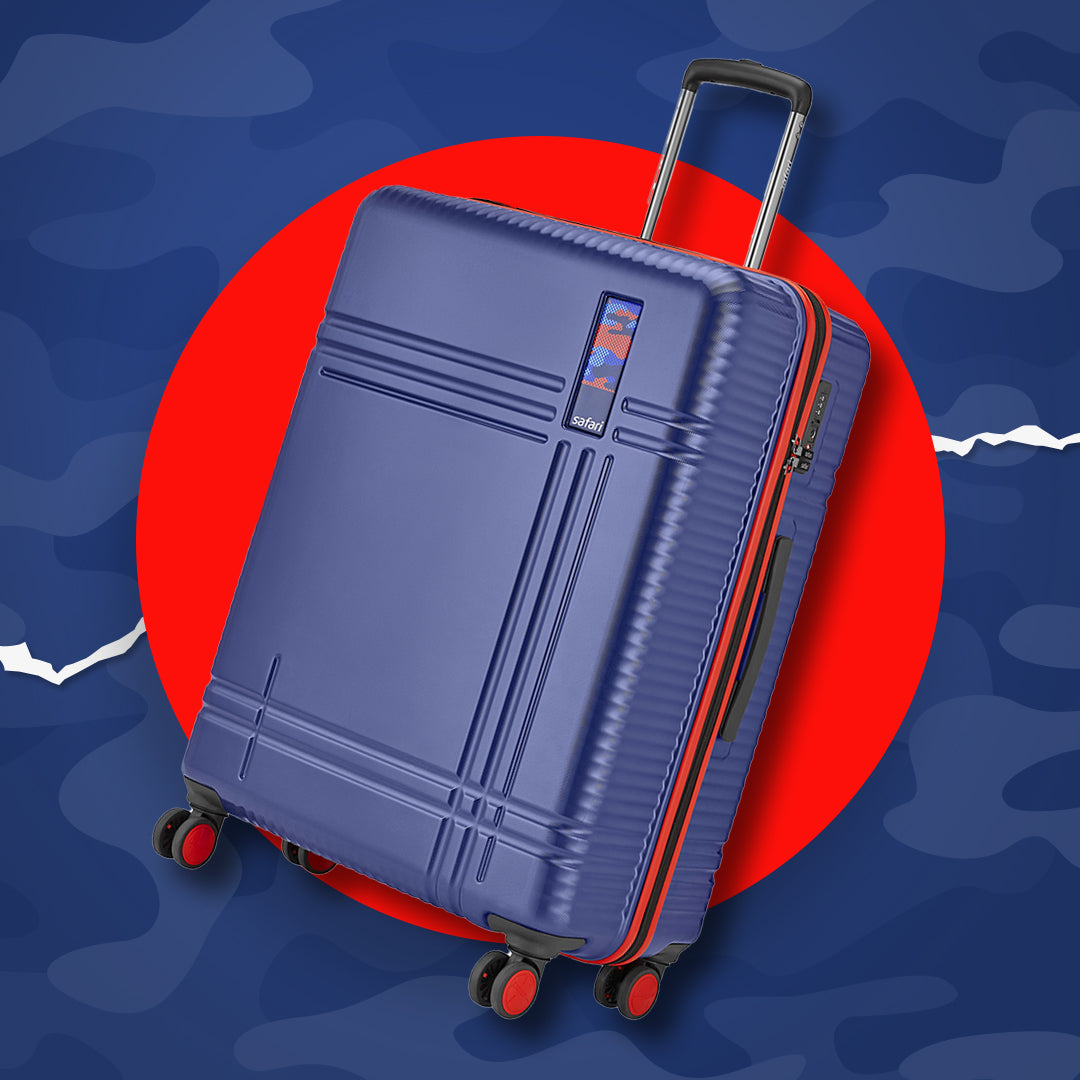 Zany Hard Luggage with TSA lock and Dual Wheels - Blue