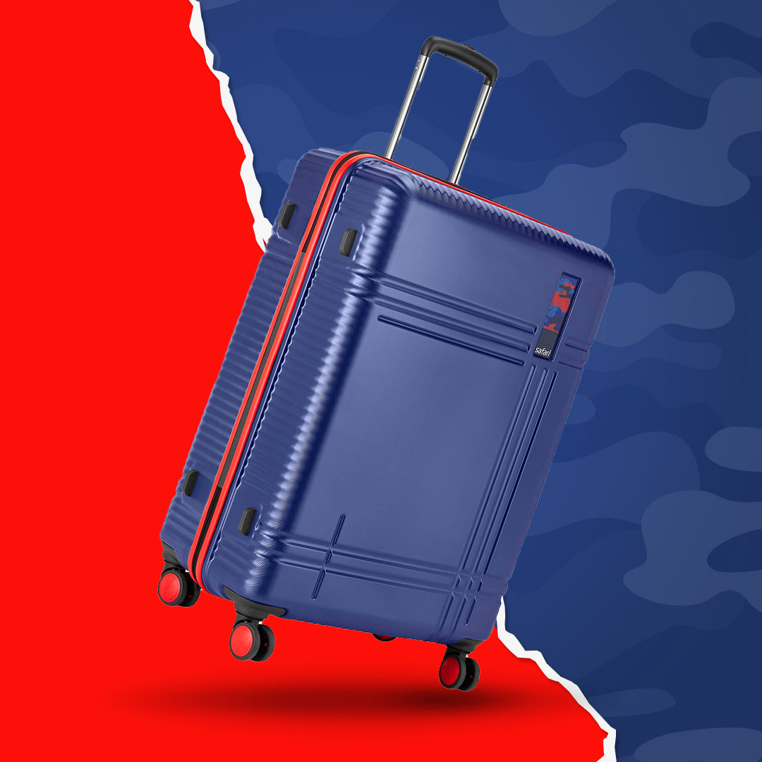 Zany Hard Luggage with TSA lock and Dual Wheels - Blue