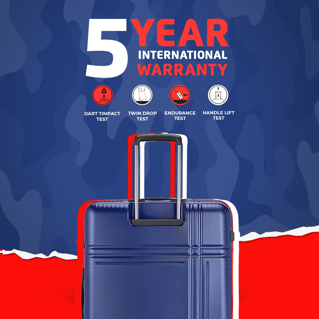 Zany Hard Luggage with TSA lock and Dual Wheels - Blue