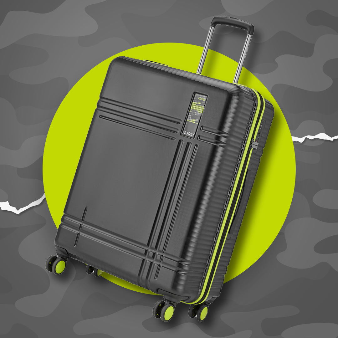 Zany Hard Luggage with TSA lock and Dual Wheels Combo (Small and Medium) - Black