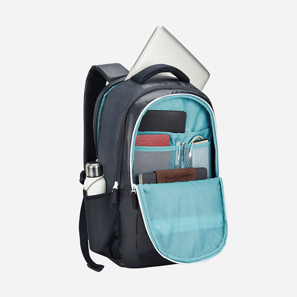 Safari Zing 30L Blue Laptop Backpack with USB Port, Dust Resistant Fabric and Organized Interiors