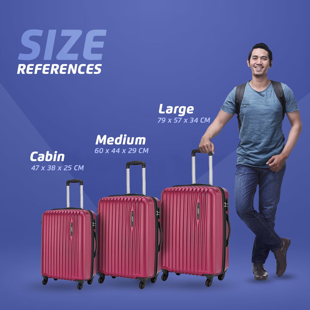 Glimpse Scratch Resistant Hard Luggage Combo Set (Small and Medium) - Wine Red
