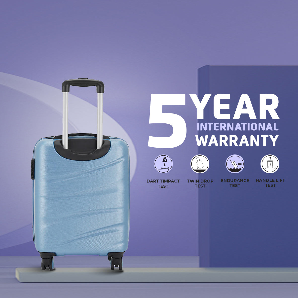 Persia Hard Luggage with Dual Wheels Combo (Small and Medium)- Pearl Blue