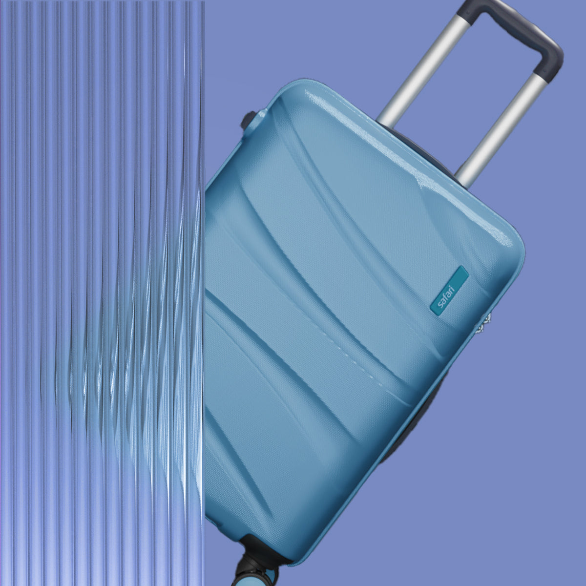 Persia Hard Luggage with Dual Wheels Combo (Small and Medium)- Pearl Blue