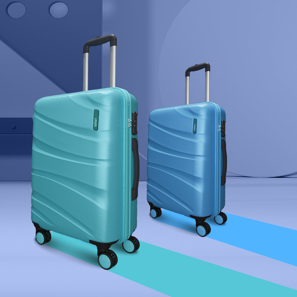 Persia Hard Luggage with Dual Wheels Combo (Small and Medium)- Spearmint