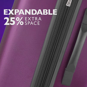 Safari Cargo Max Magenta Purple Expandable Trolley Bag with Premium Interior & Anti Theft Zipper