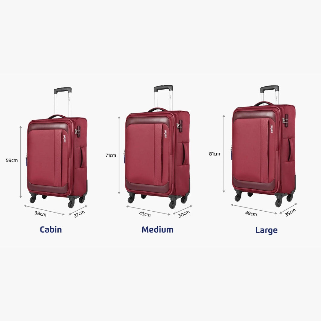 Safari Slant Red Trolley Bag with TSA Lock & Organized Interior