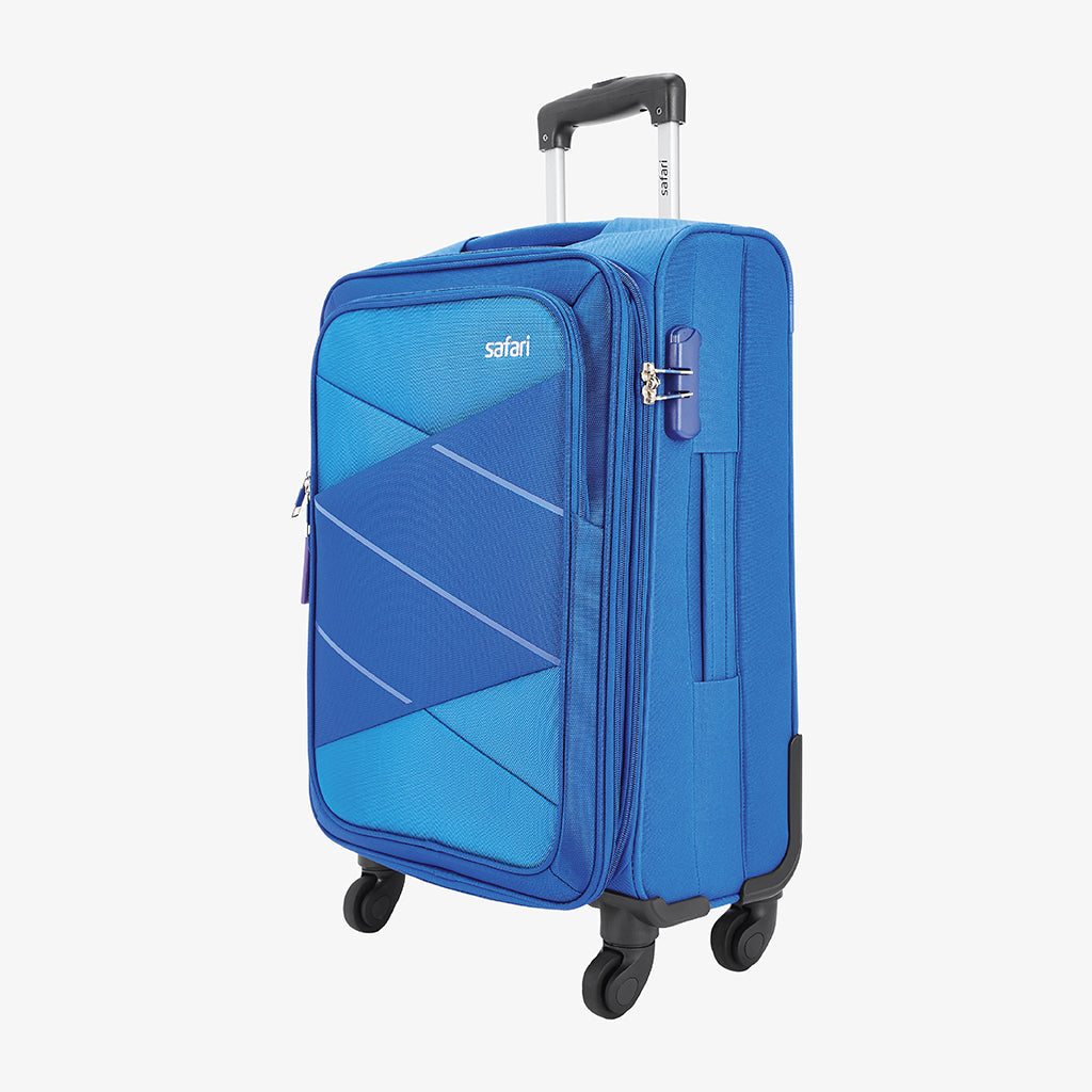 Safari Avenue Blue Trolley Bag with Expander & 360° Wheels