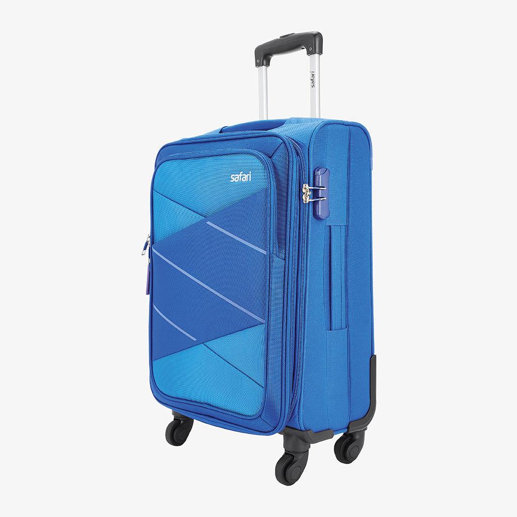 Safari Avenue Blue Trolley Bag with Expander & 360° Wheels