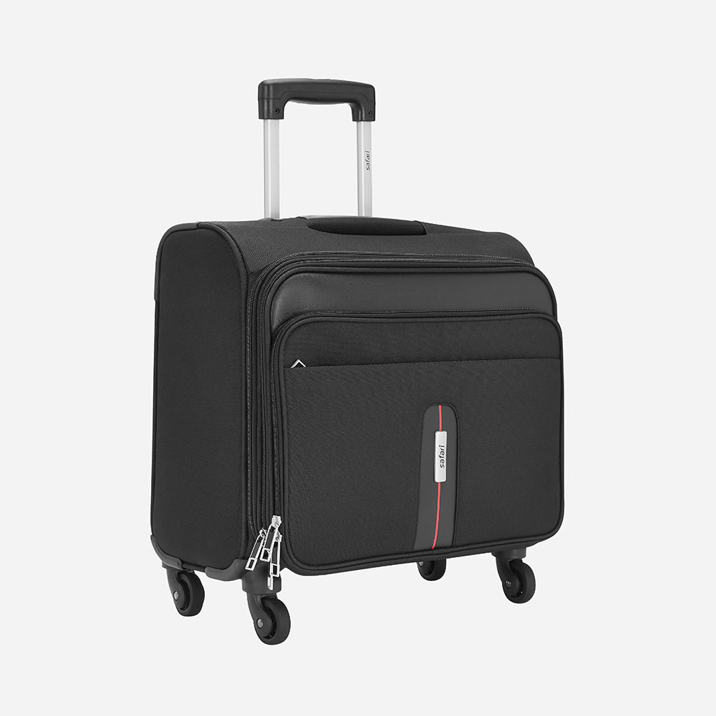 Safari Brighton Black Overnighter Laptop Trolley Bag with Fixed Combination Lock