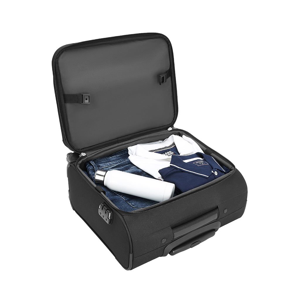 Safari Brighton Black Overnighter Laptop Trolley Bag with Fixed Combination Lock