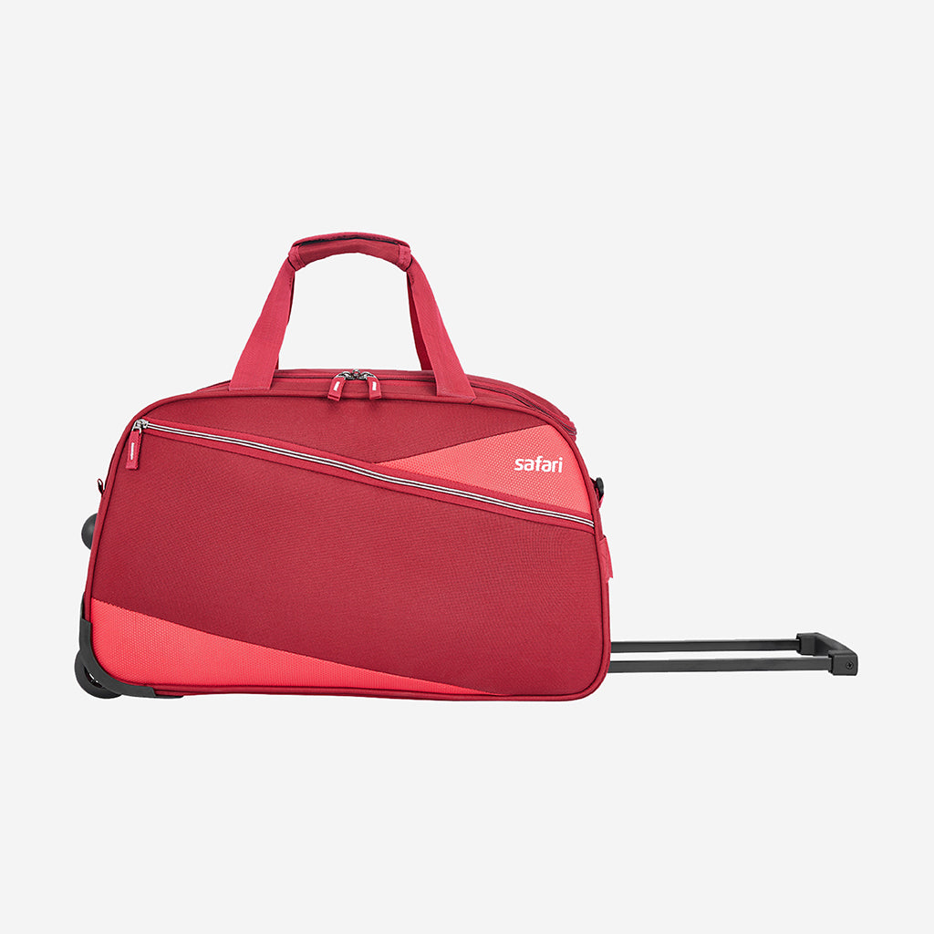 Safari Red Buzz Rolling Duffle Bag With Wheels