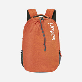 Safari Drawsting 44L Rust Orange Laptop Backpack with Raincover