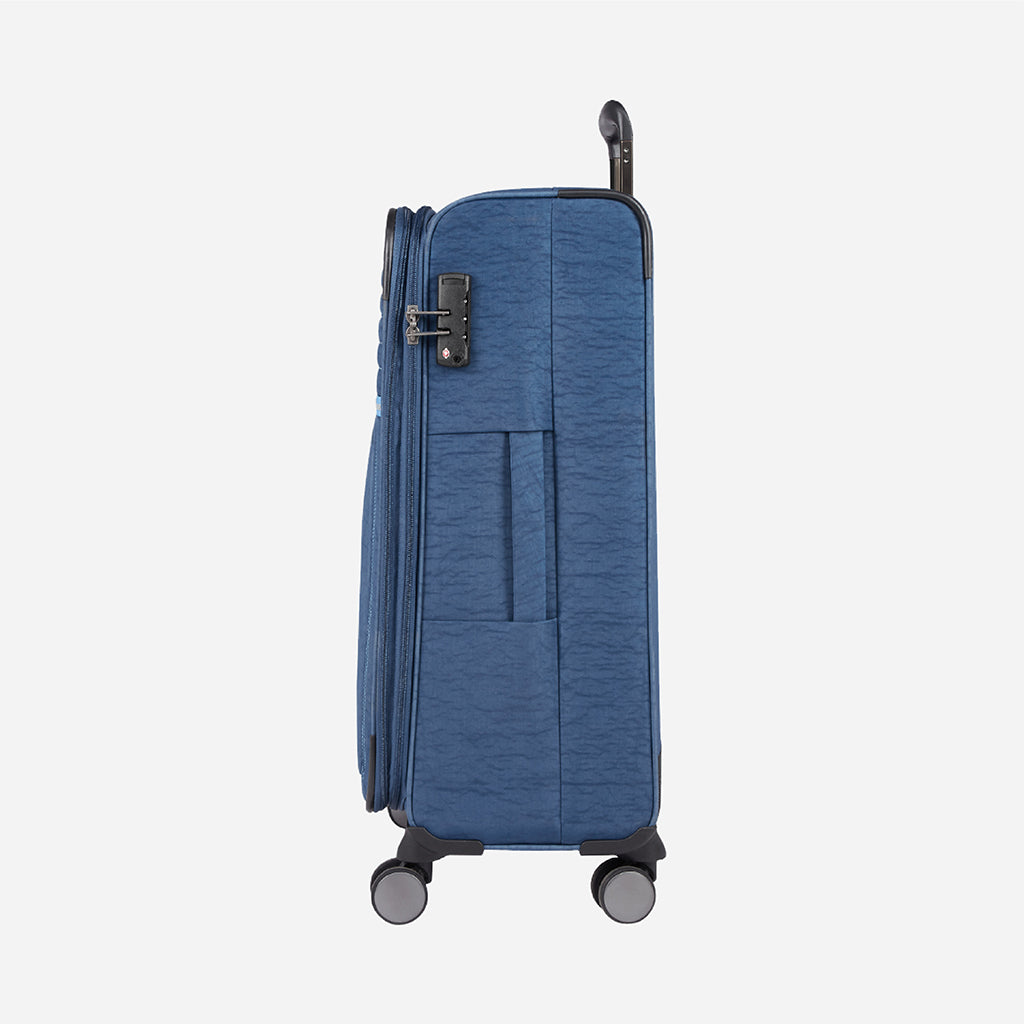 Safari Duvet Anti Theft Blue Trolley Bag with Dual Wheels & TSA lock