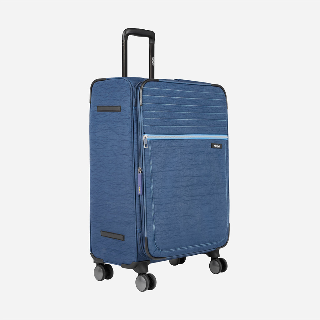 Safari Duvet Anti Theft Blue Trolley Bag with Dual Wheels & TSA lock