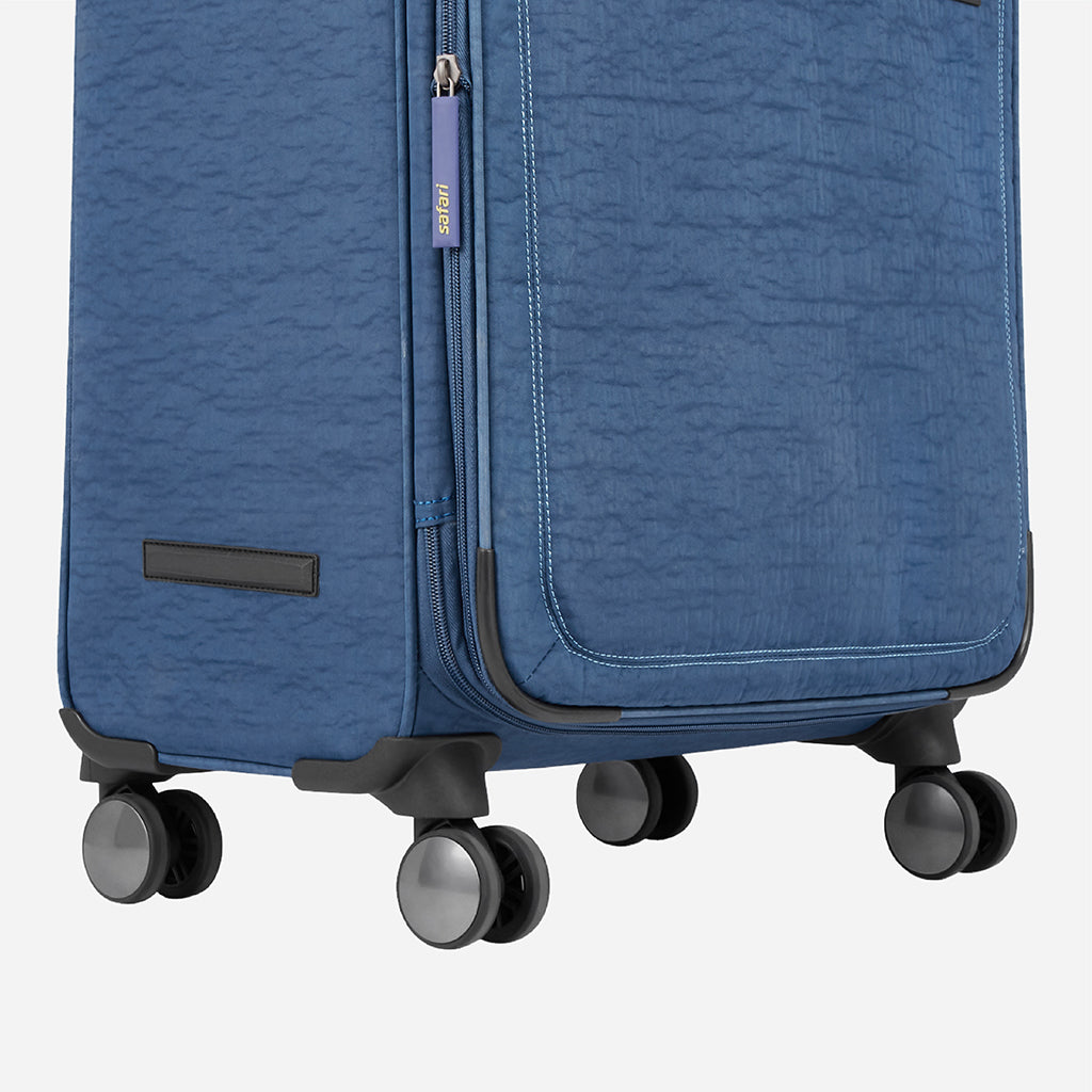 Safari Duvet Anti Theft Blue Trolley Bag with Dual Wheels & TSA lock