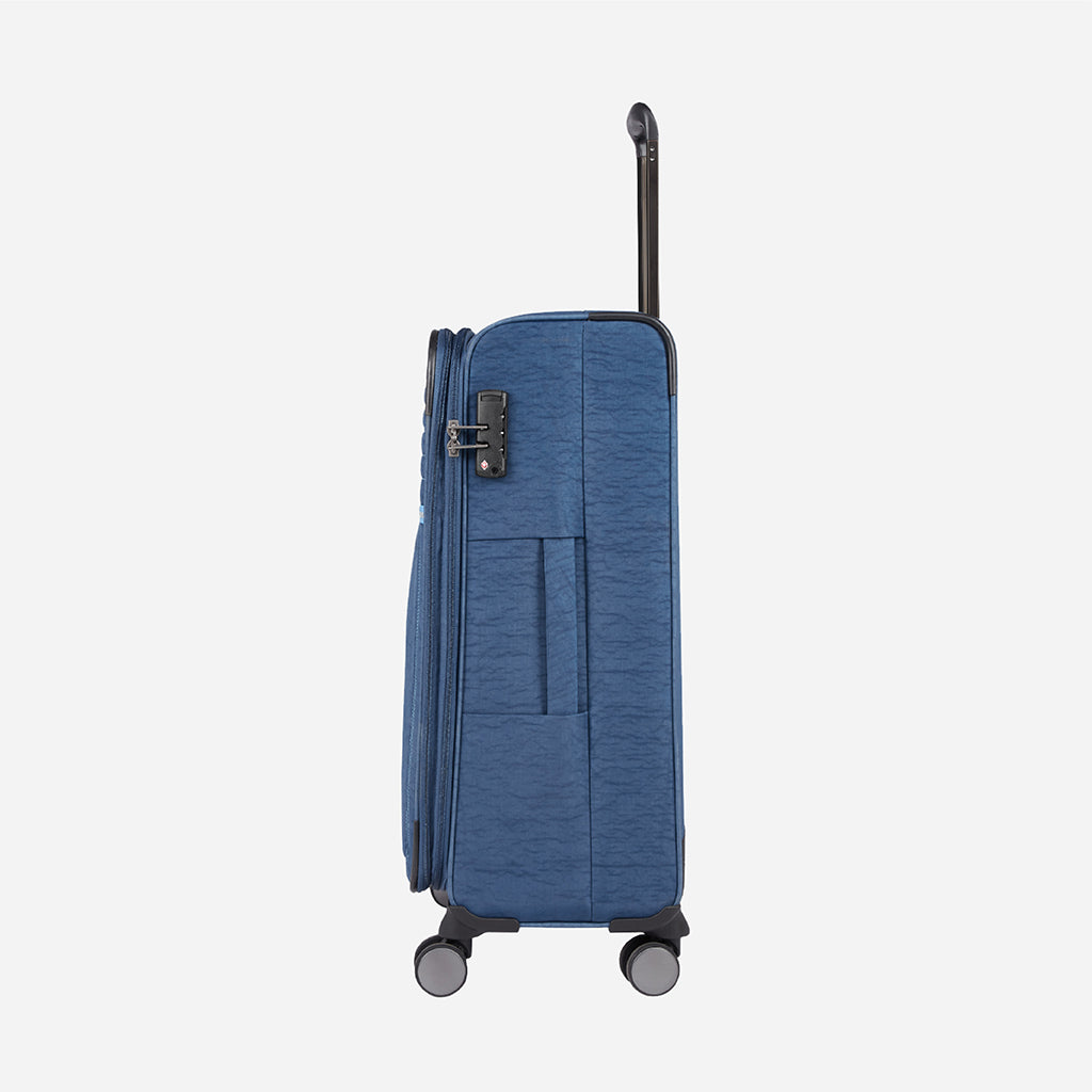 Safari Duvet Anti Theft Blue Trolley Bag with Dual Wheels & TSA lock