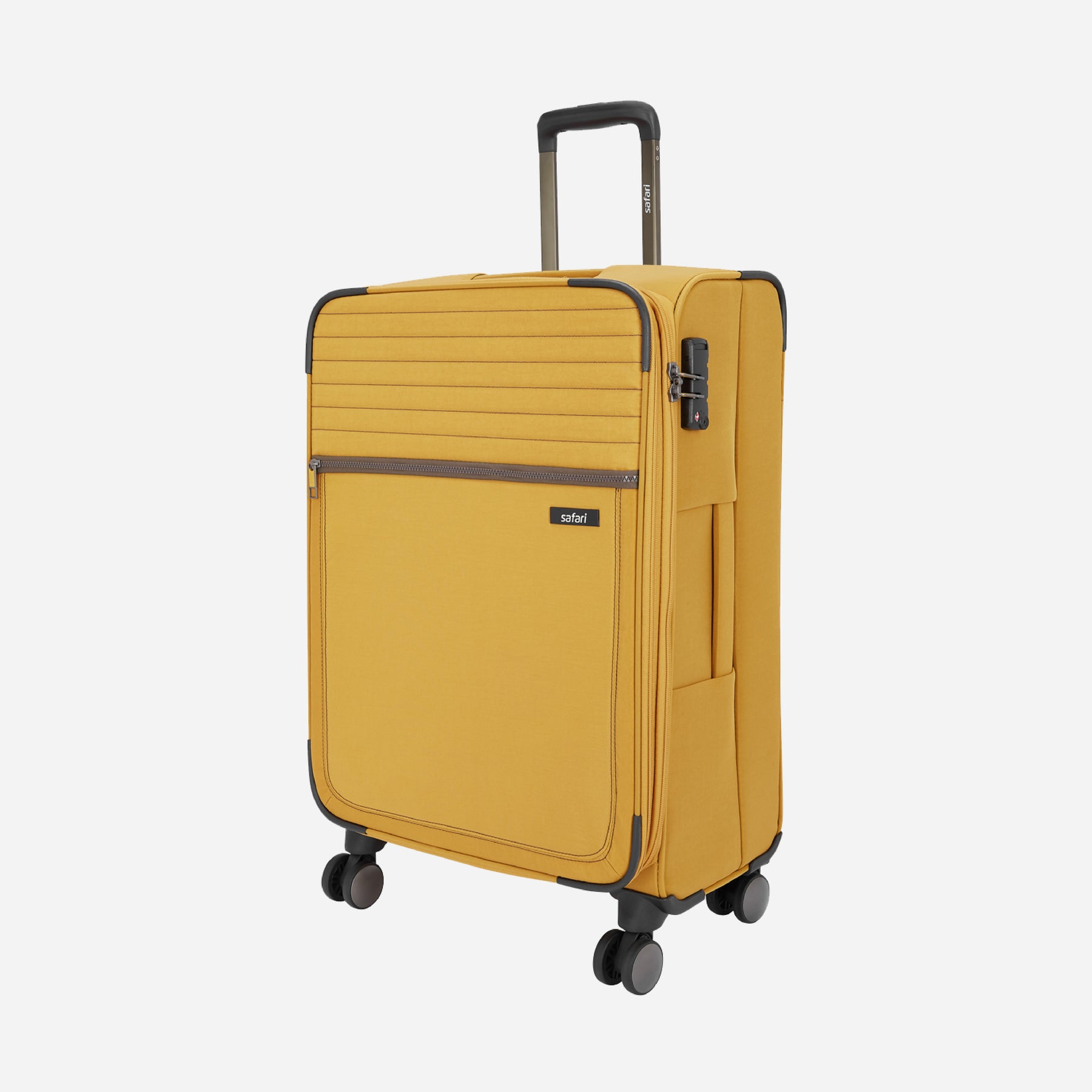 Safari Duvet Yellow Trolley Bag with Dual Wheels & TSA lock