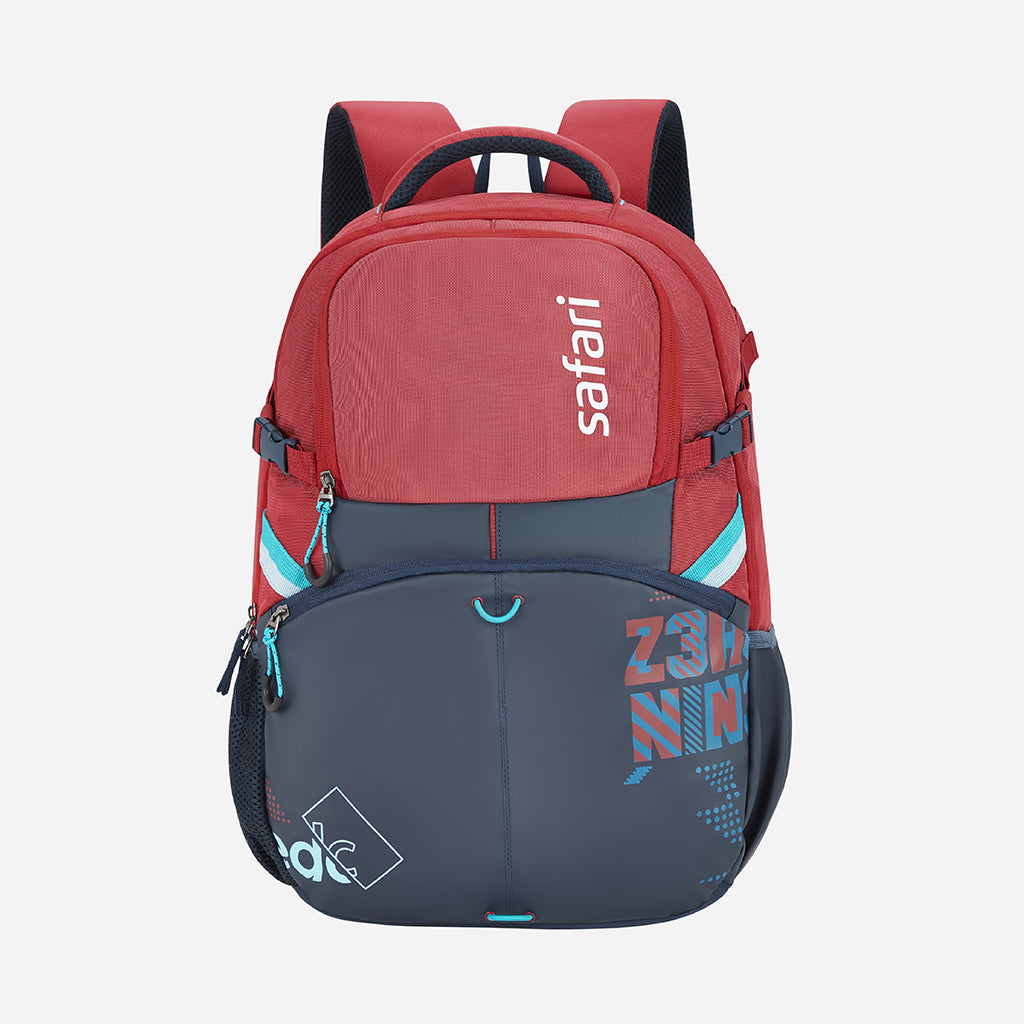 Safari Expand 9 43L Red School Backpack with Easy Access Pockets