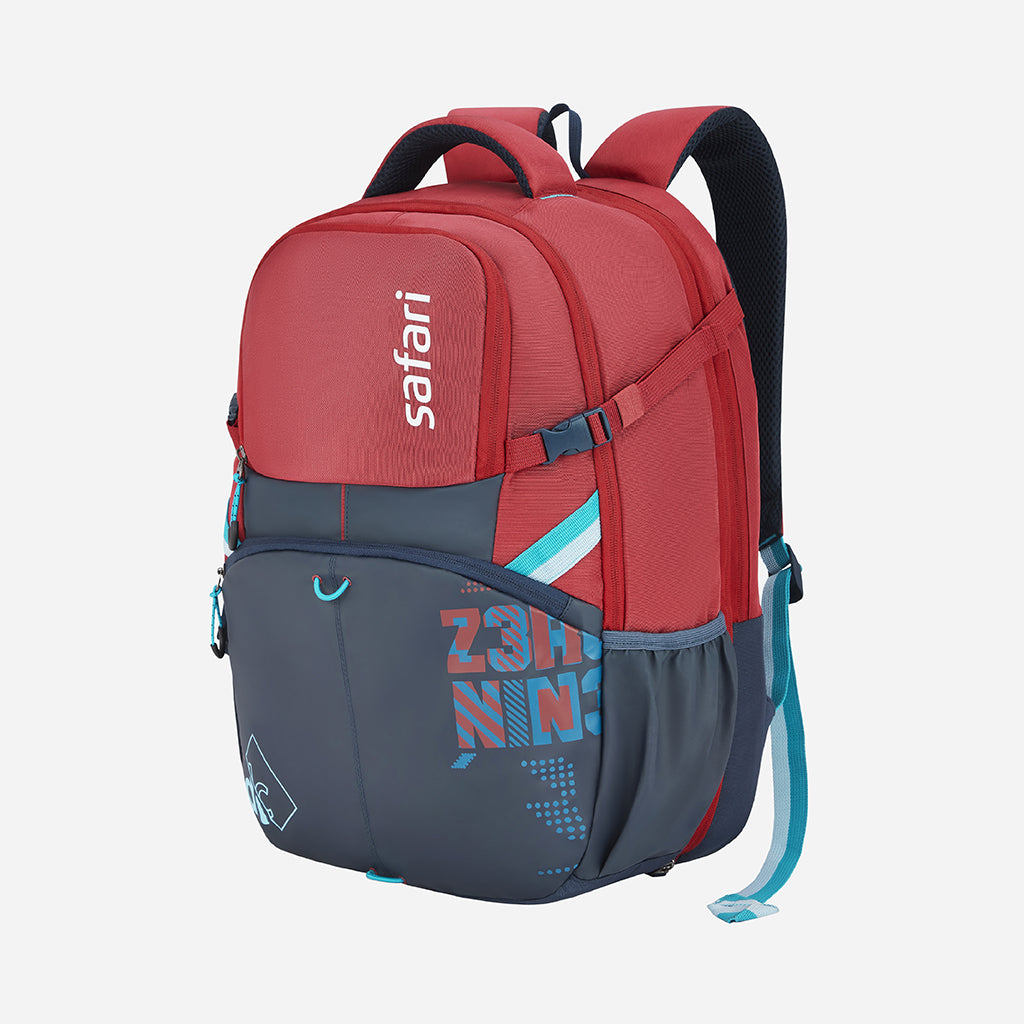 Safari Expand 9 43L Red School Backpack with Easy Access Pockets