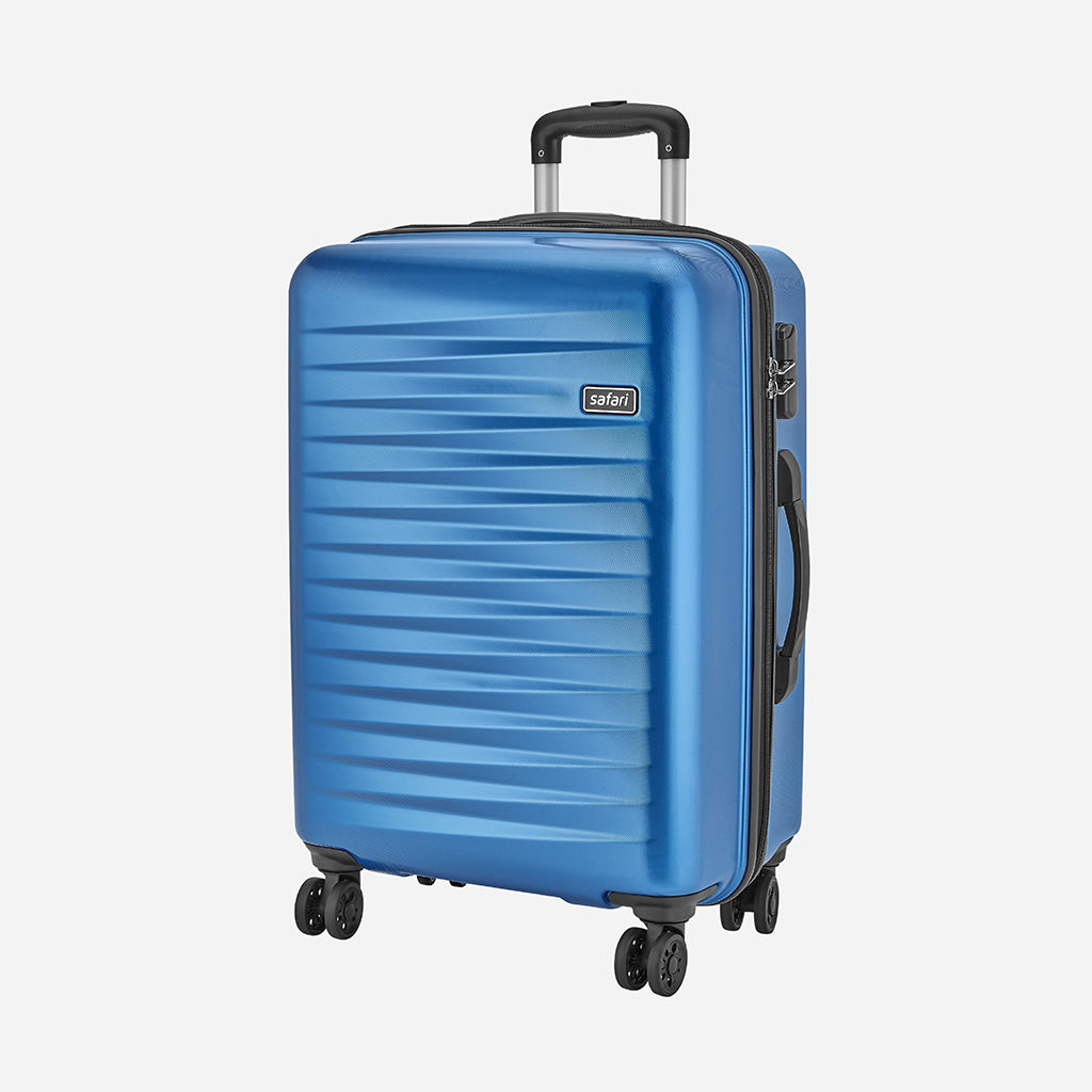 Safari Fiesta Electric Blue Trolley Bag with Dual Wheels