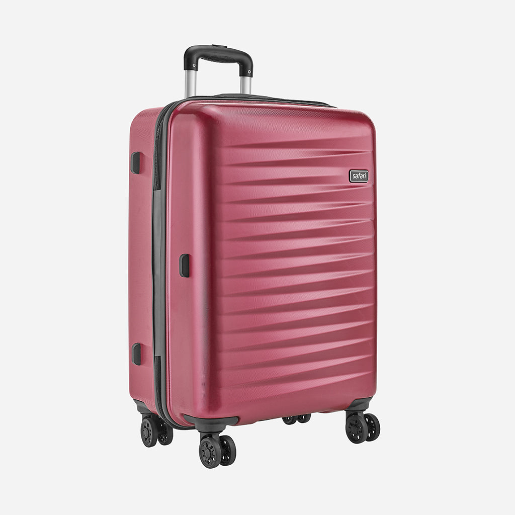 Safari Fiesta Wine Red Trolley Bag with Dual Wheels