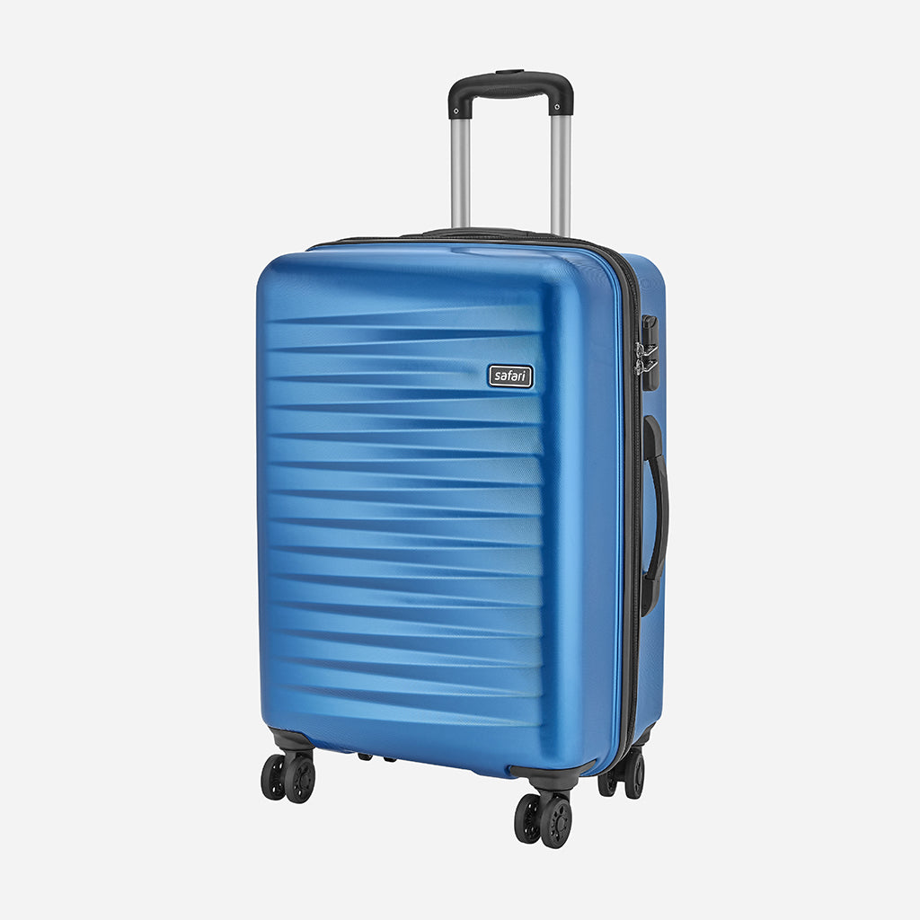 Safari Fiesta Electric Blue Trolley Bag with Dual Wheels