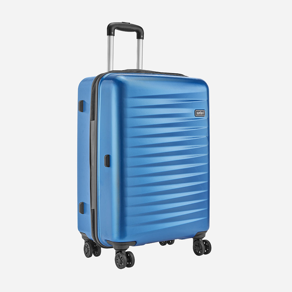 Safari Fiesta Electric Blue Trolley Bag with Dual Wheels