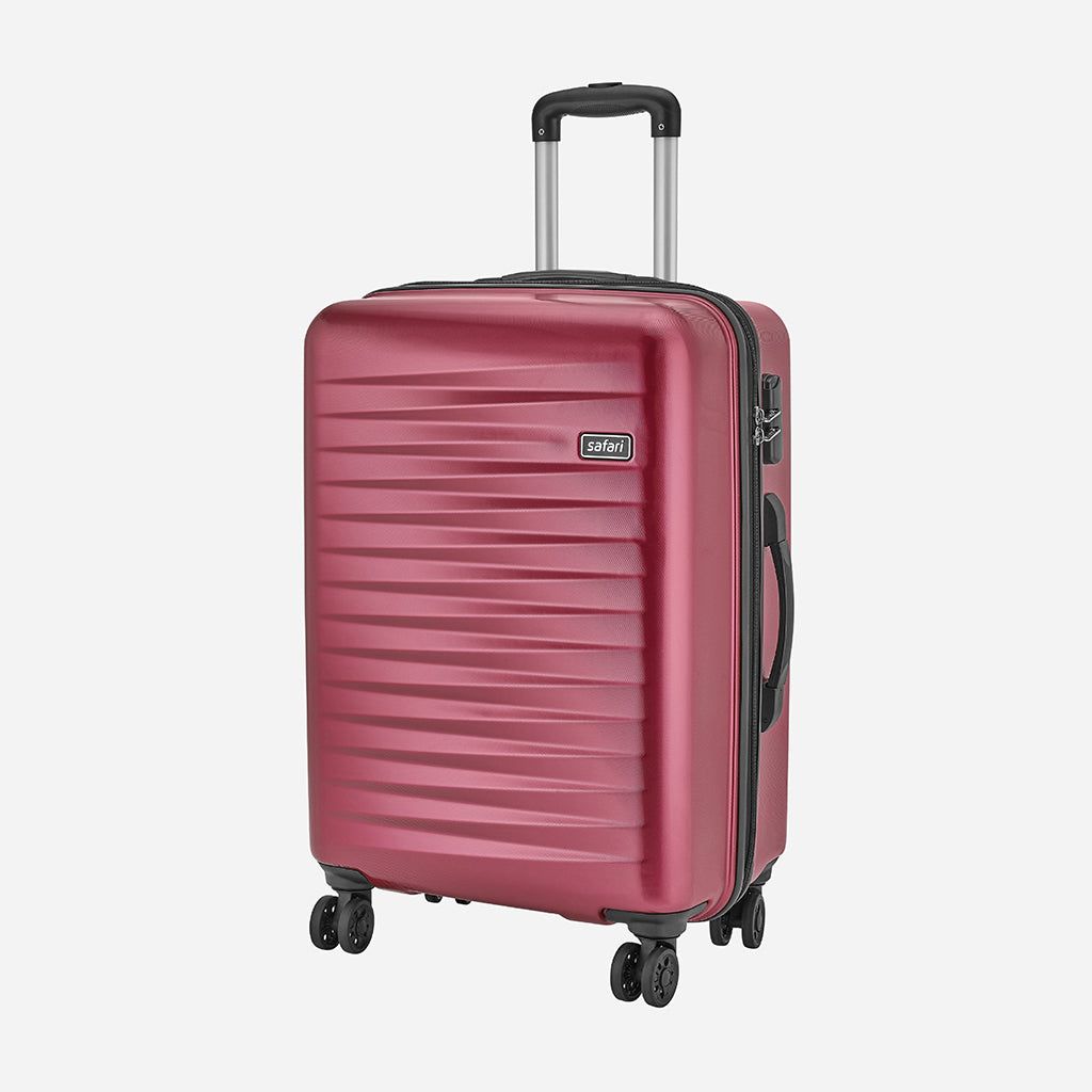 Safari Fiesta Wine Red Trolley Bag with Dual Wheels