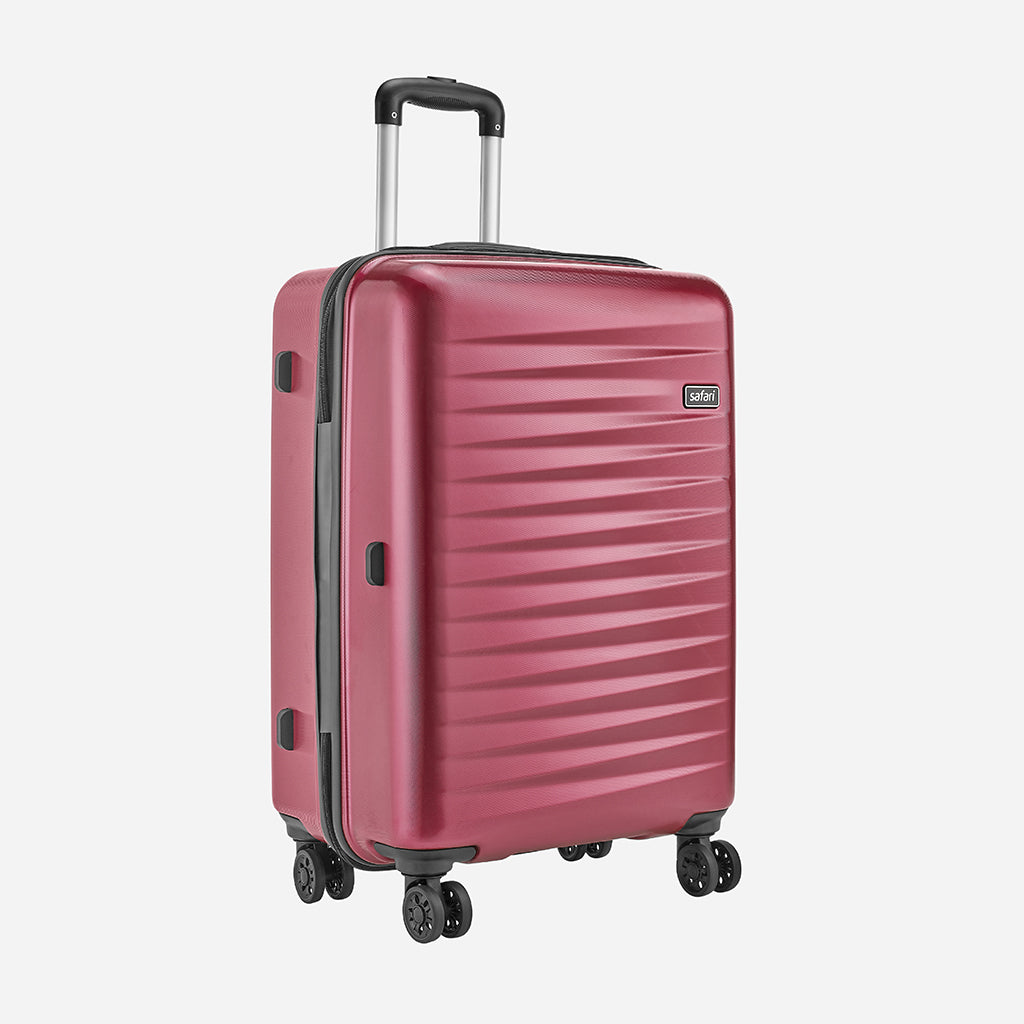 Safari Fiesta Wine Red Trolley Bag with Dual Wheels