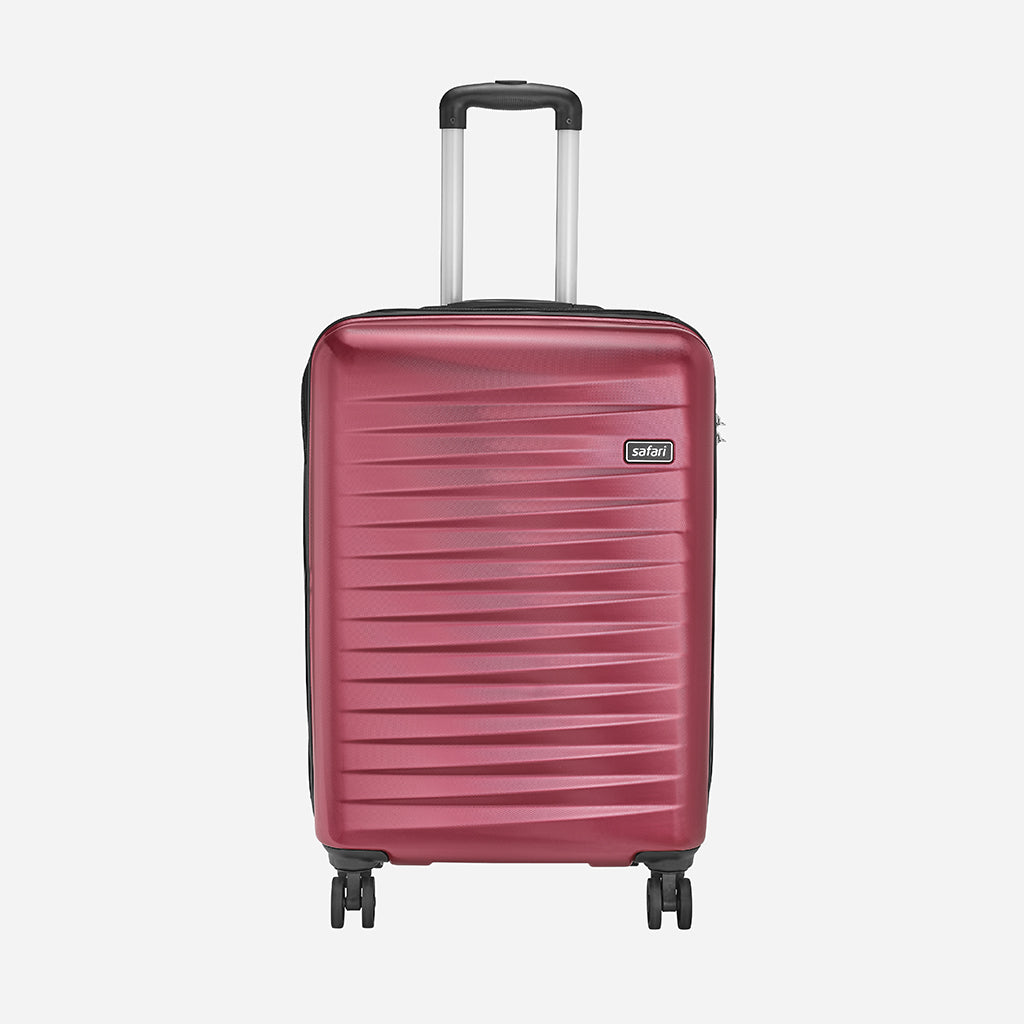 Safari Fiesta Wine Red Trolley Bag with Dual Wheels