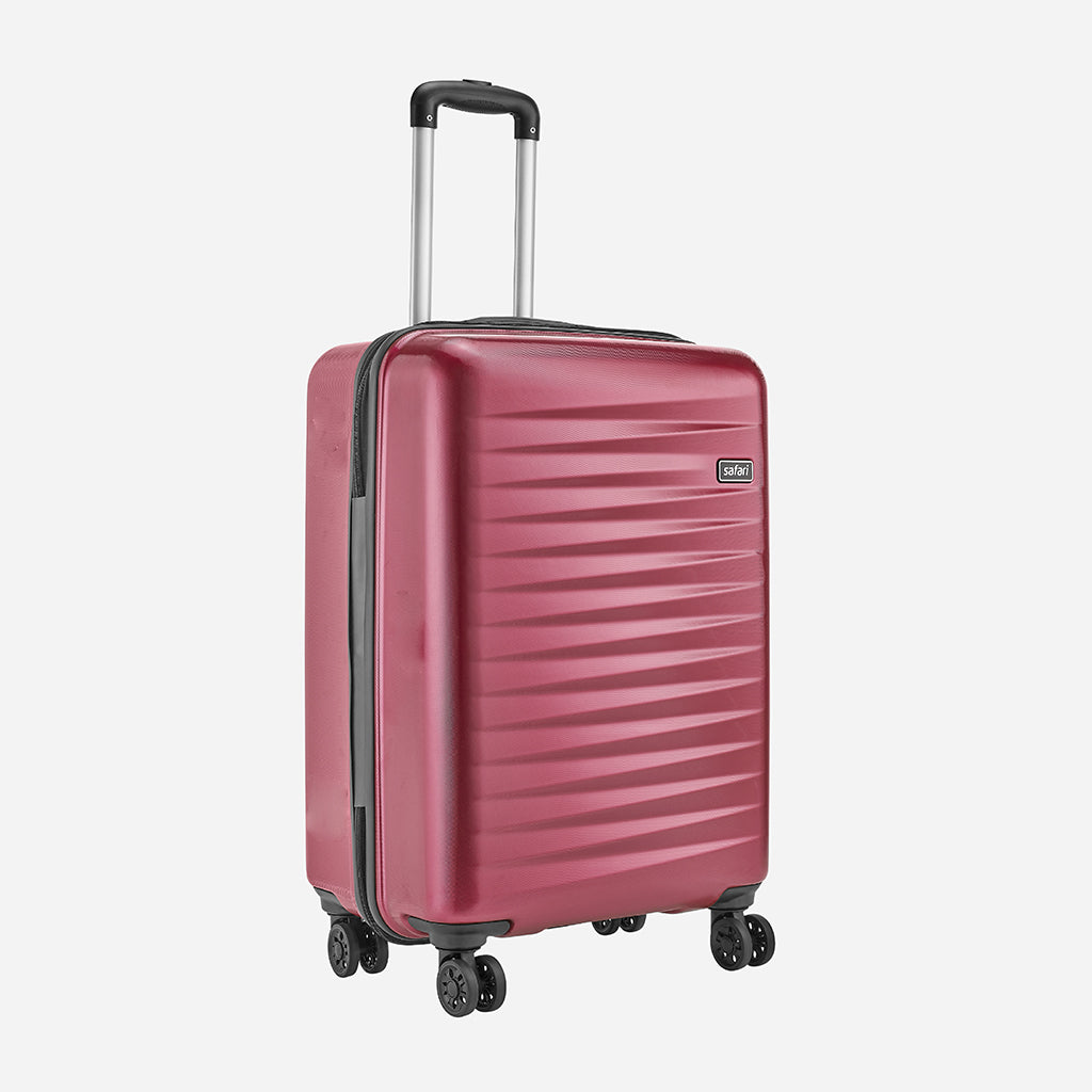 Safari Fiesta Wine Red Trolley Bag with Dual Wheels