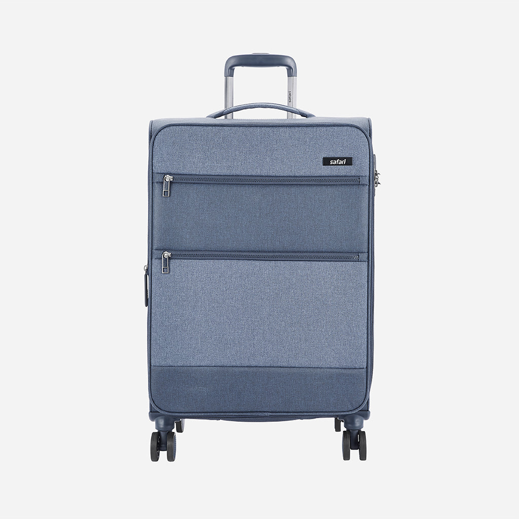 Safari Harmony Blue Trolley Bag with Anti Theft Zipper