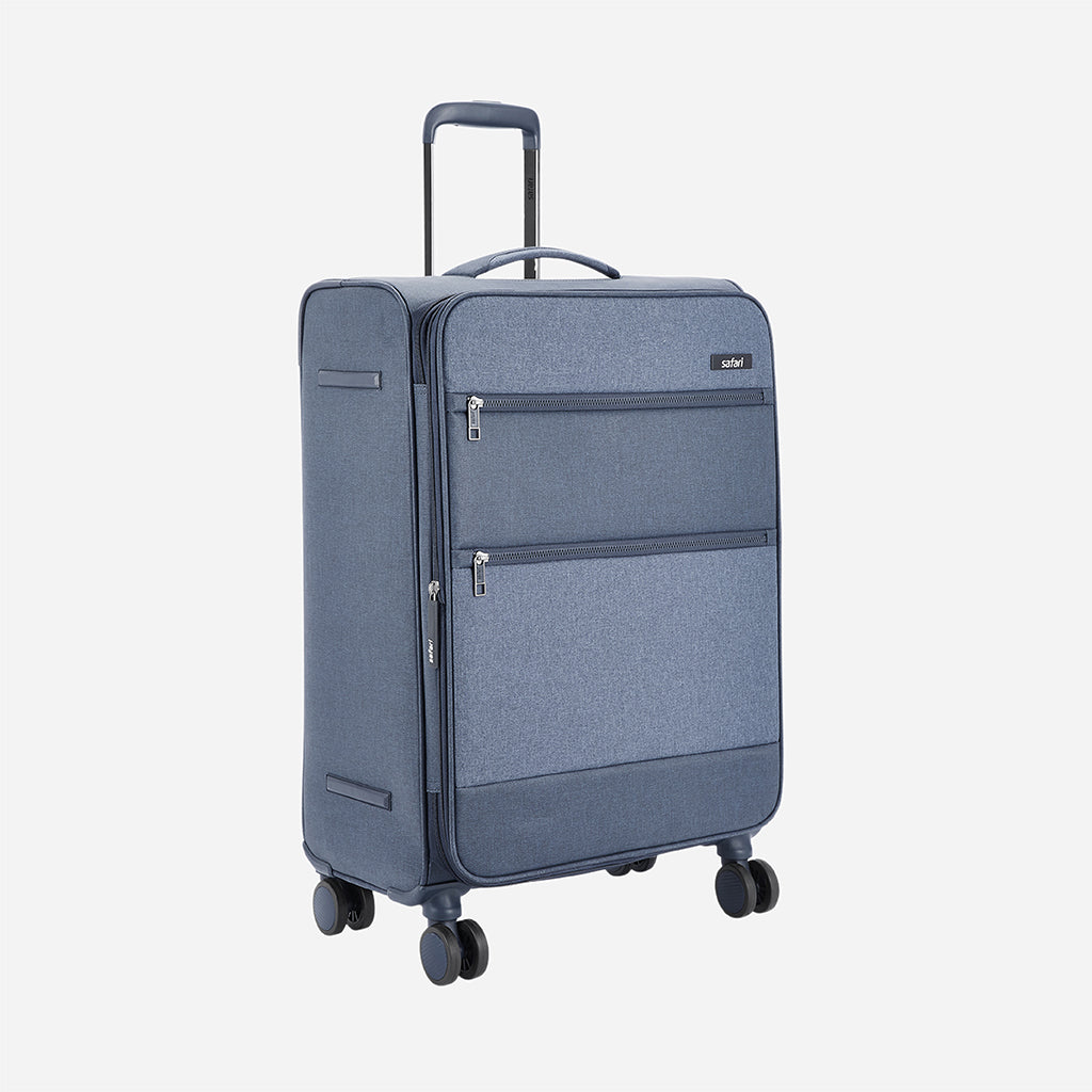 Safari Harmony Blue Trolley Bag with Anti Theft Zipper