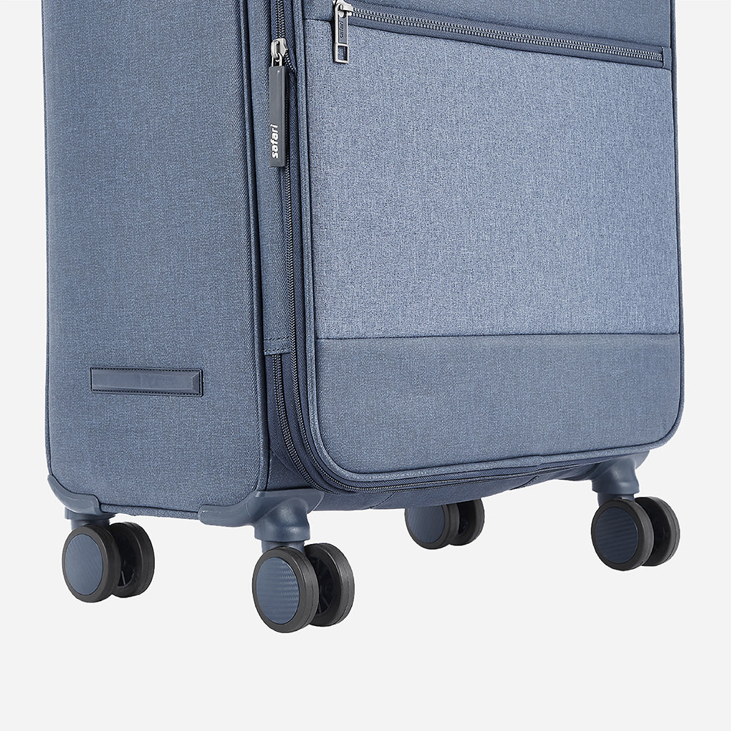 Safari Harmony Blue Trolley Bag with Anti Theft Zipper