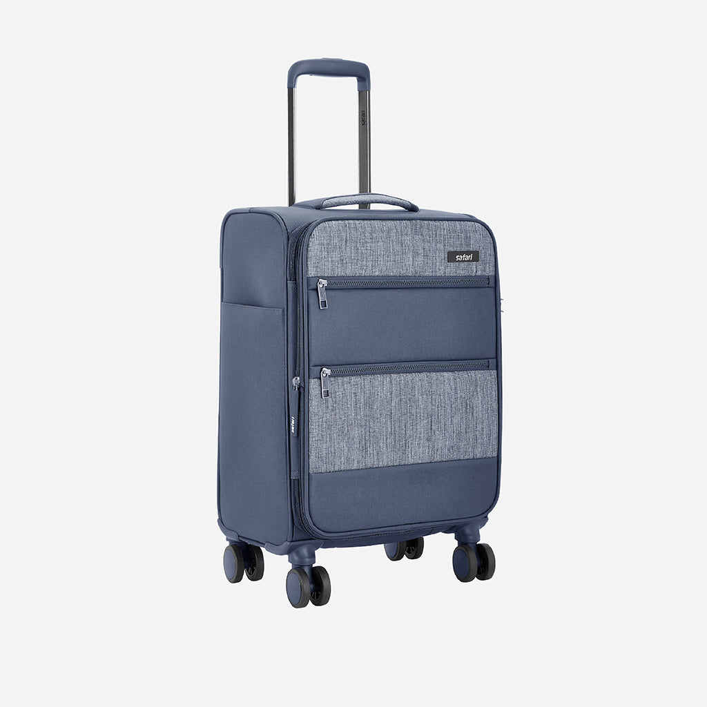 Safari Harmony Blue Trolley Bag with Anti Theft Zipper