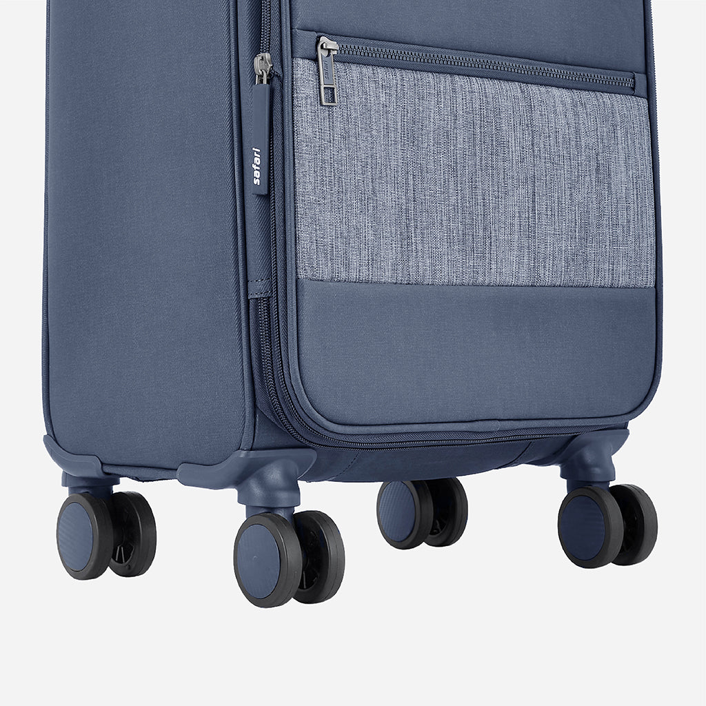 Safari Harmony Blue Trolley Bag with Anti Theft Zipper