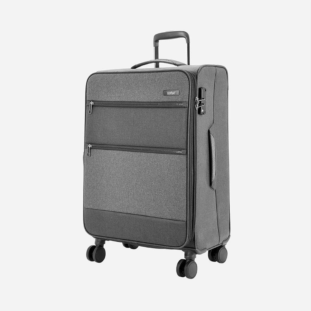 Safari Harmony Grey Trolley Bag with Dual Wheels & TSA Lock