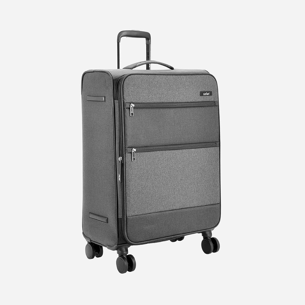 Safari Harmony Grey Trolley Bag with Dual Wheels & TSA Lock