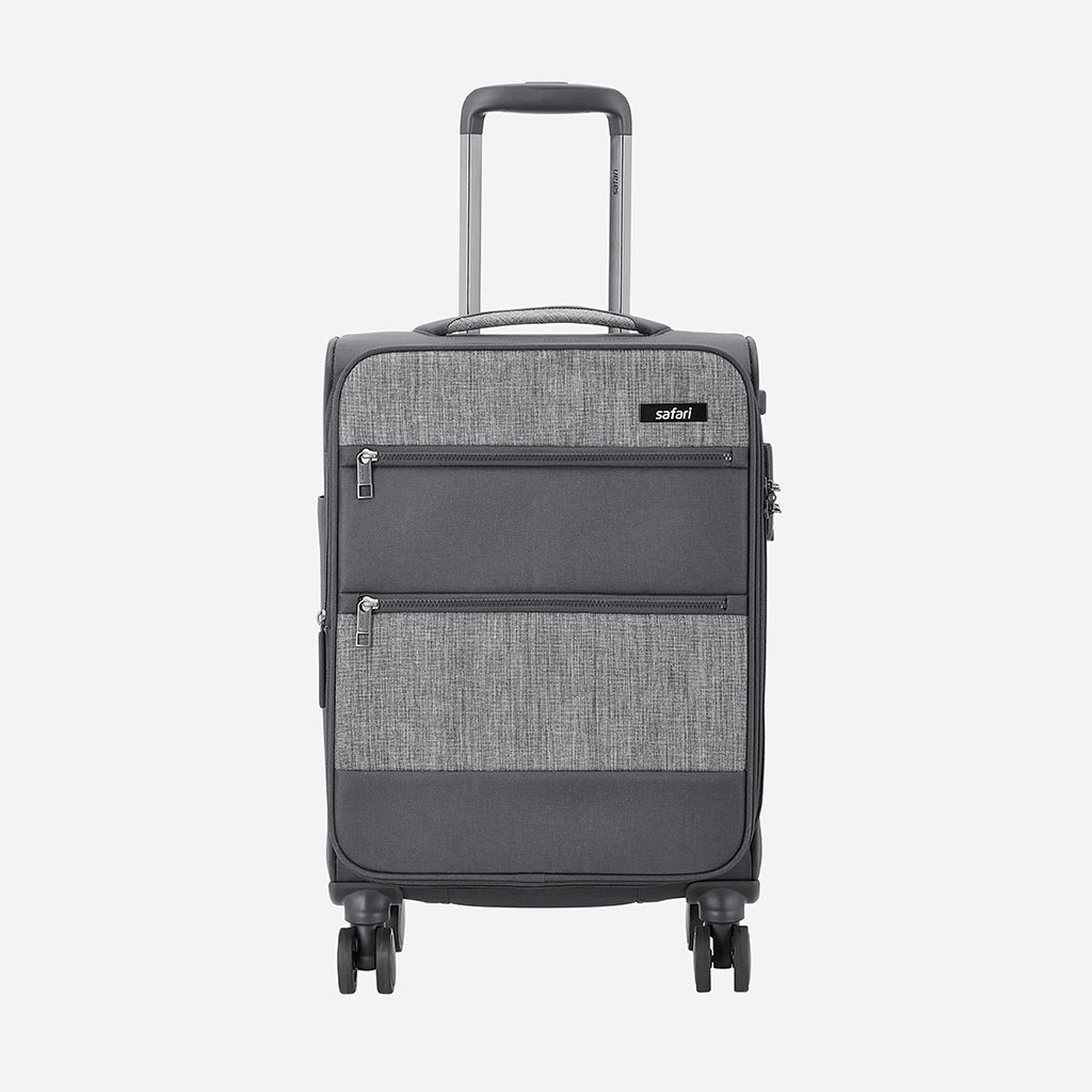 Safari Harmony Grey Trolley Bag with Dual Wheels & TSA Lock