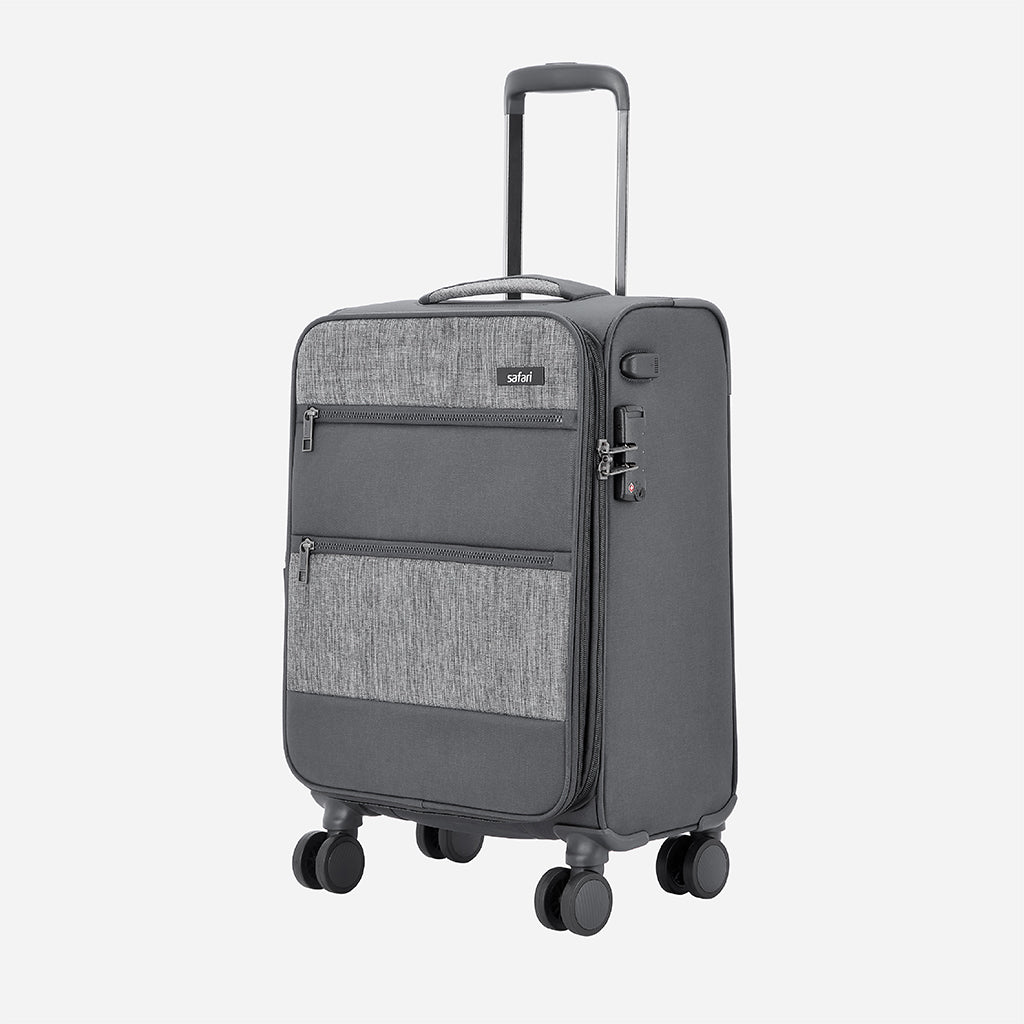 Safari Harmony Grey Trolley Bag with Dual Wheels & TSA Lock