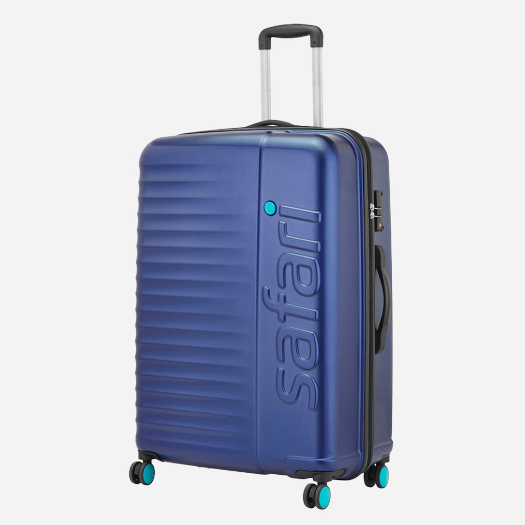 Safari Ignite Blue Anti Theft Trolley Bag with TSA lock and Dual Wheels