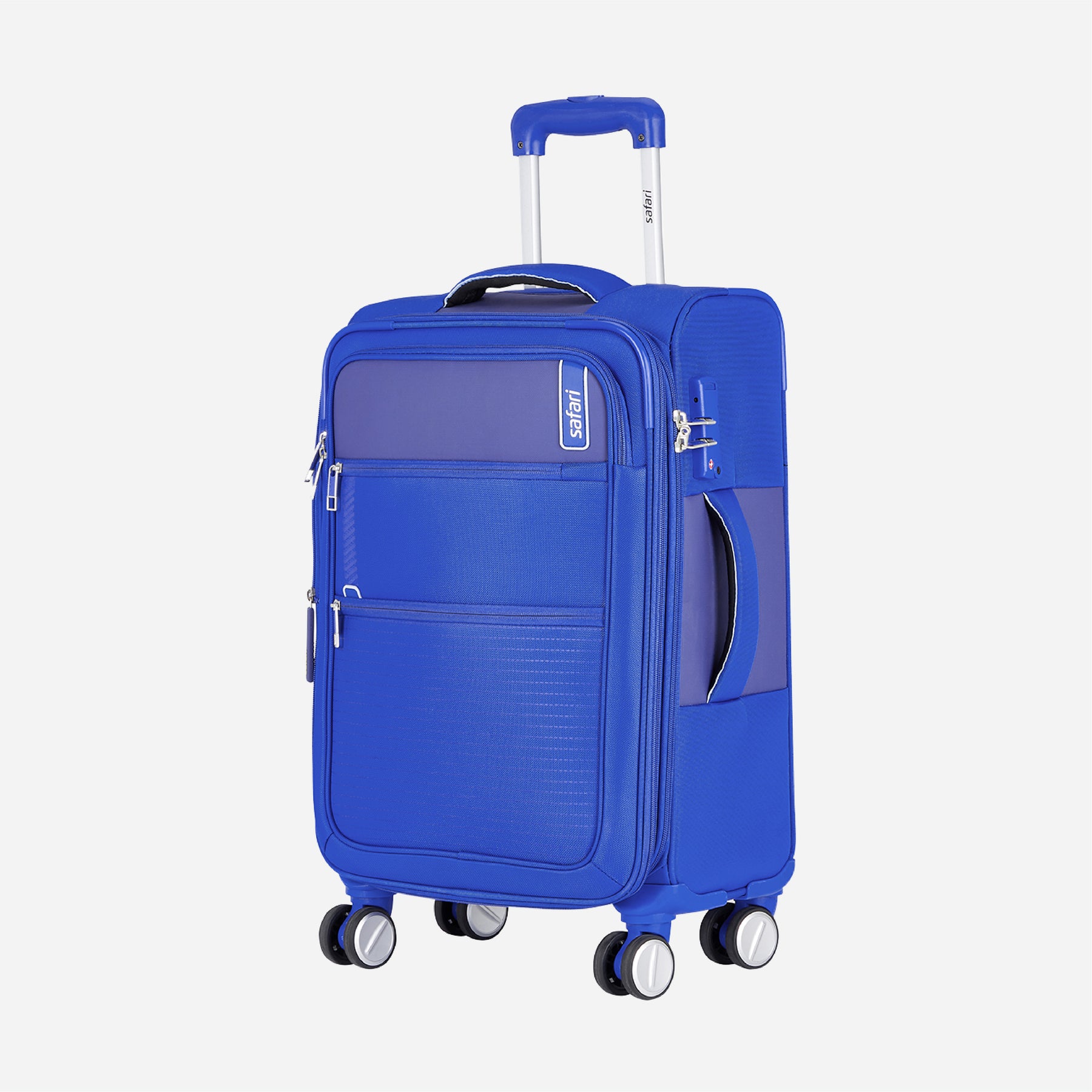 Safari Jetsetter Blue Trolley Bag with Dual Wheels & TSA Lock