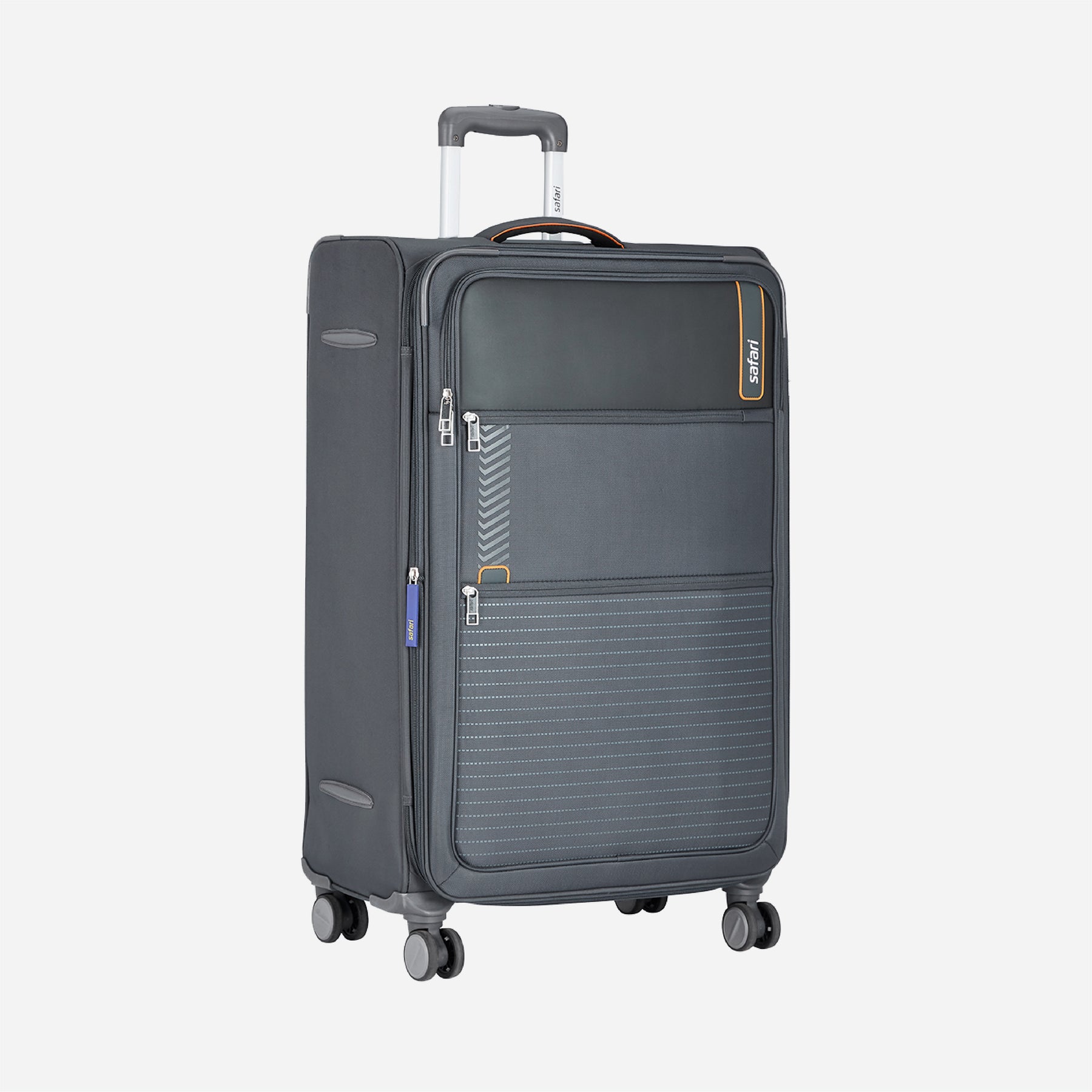 Safari Jetsetter Grey Trolley Bag with Anti Theft Zipper,TSA lock and Dual Wheels