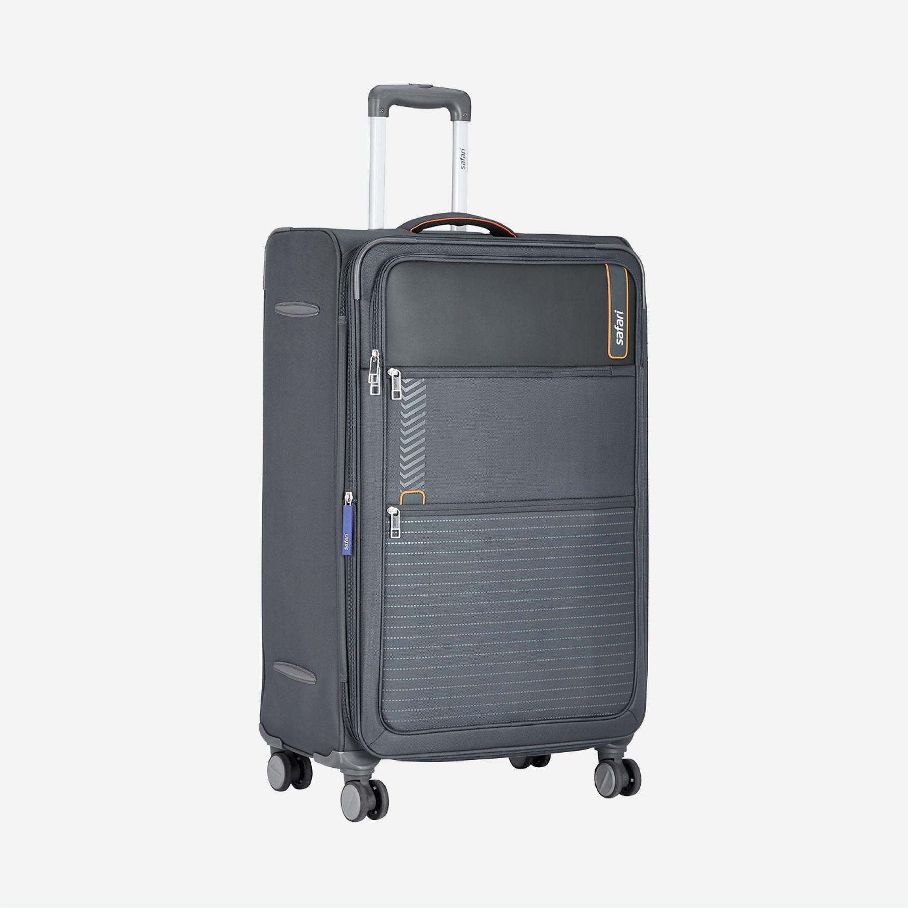 Safari Jetsetter Grey Trolley Bag with Anti Theft Zipper,TSA lock and Dual Wheels