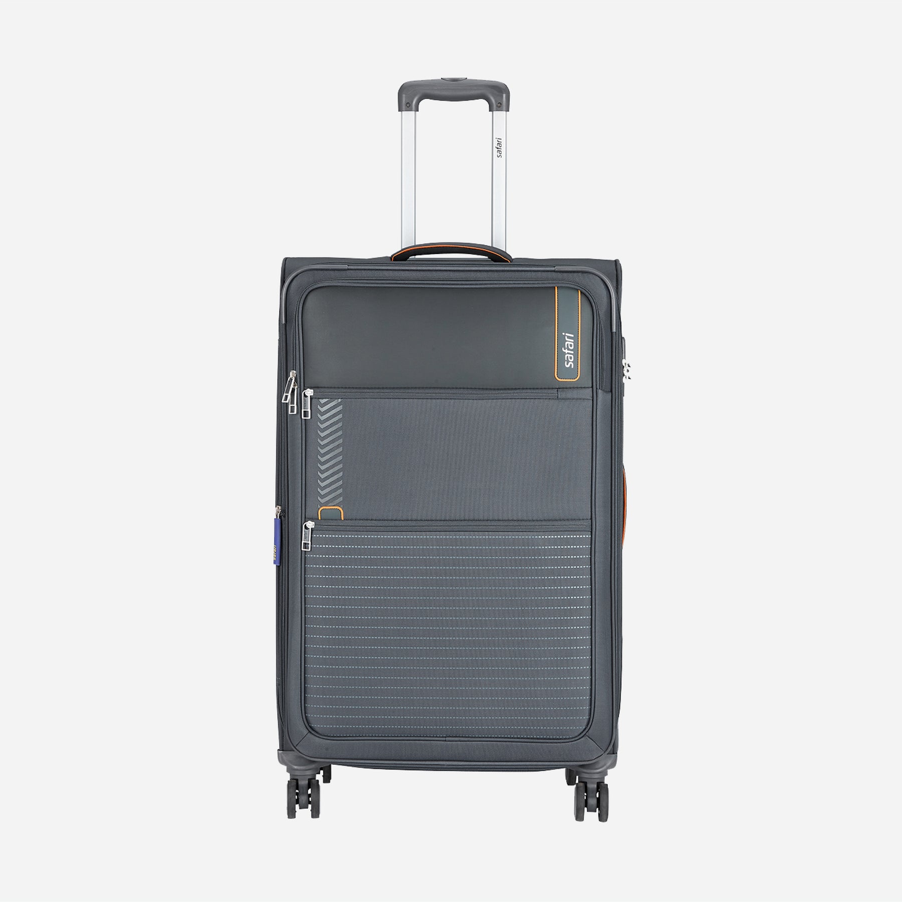 Safari Jetsetter Grey Trolley Bag with Anti Theft Zipper,TSA lock and Dual Wheels