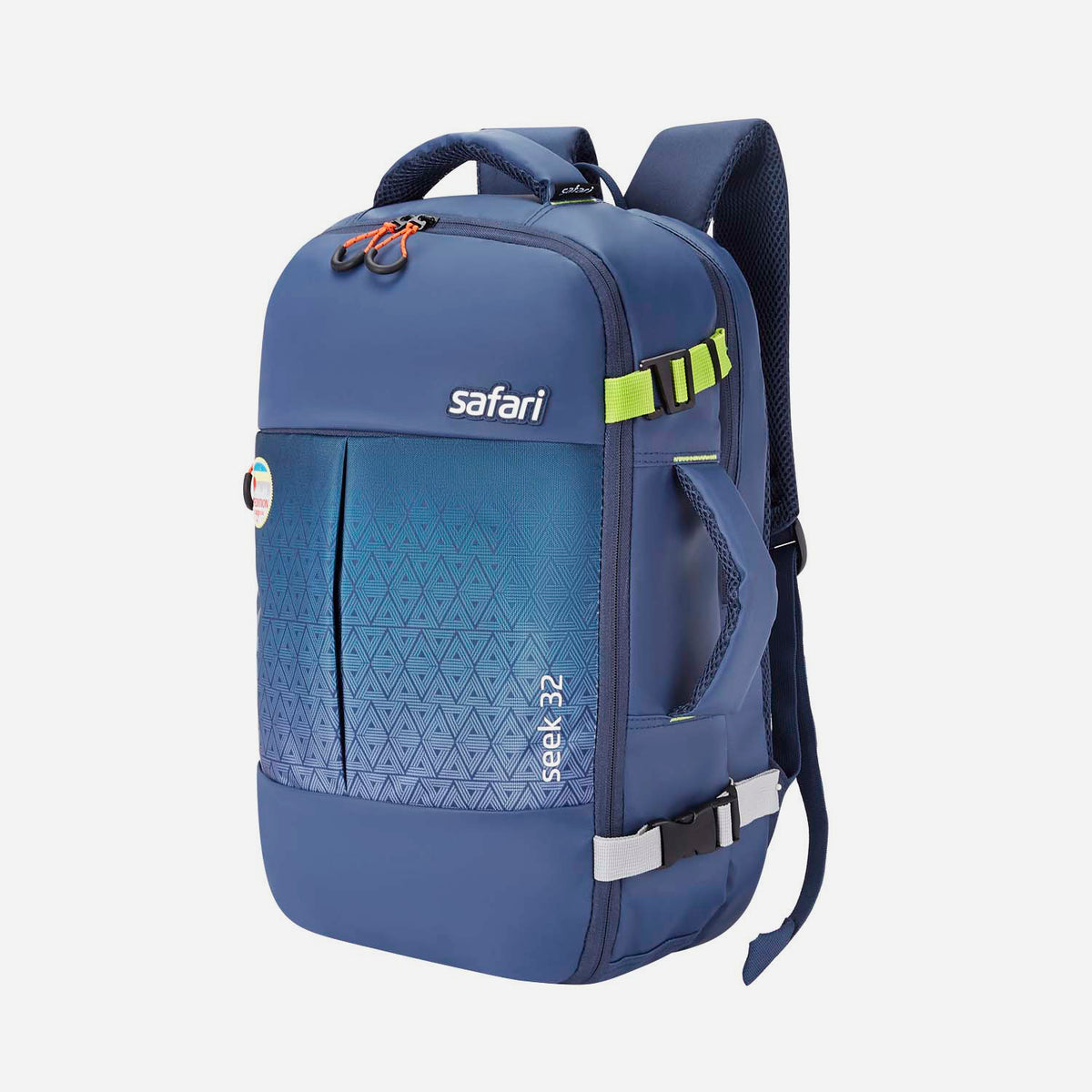 Safari Seek 32L Blue Backpack Suitcase Two Way Handle, Luggage Style Packing and Compression Straps